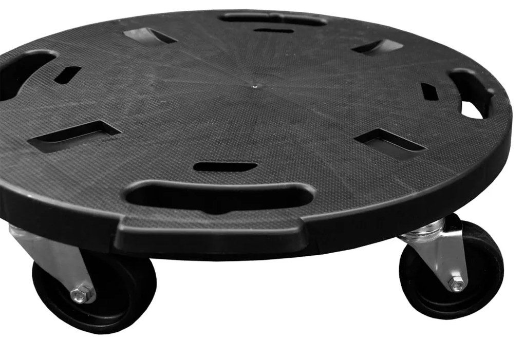 Carucioare de plante cu roti 2 buc. negru diametru 40 cm 275 kg 2