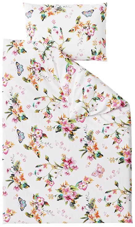 Lenjerie de pat din creponata roz FLORA Dimensiune lenjerie de pat: 70 x 90 cm | 140 x 200 cm