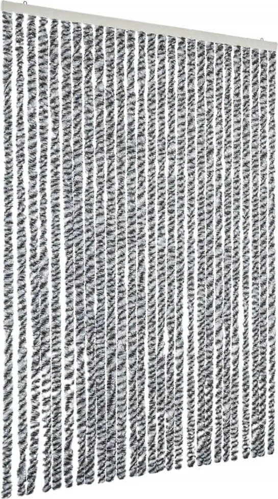 vidaXL Perdele pentru insecte, gri și alb/negru, 118x220 cm, chenille