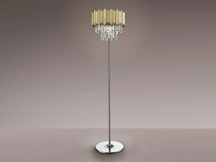 Lampadar/Lampa de podea design elegant Tiara crom/auriu
