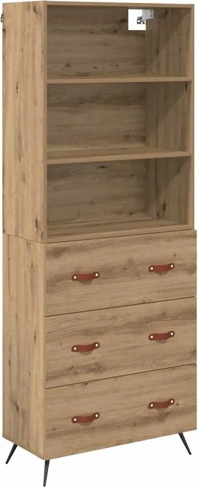 vidaXL Bufet Stejar Artizanal 69,5 x 34 x 180 cm Lemn compozit