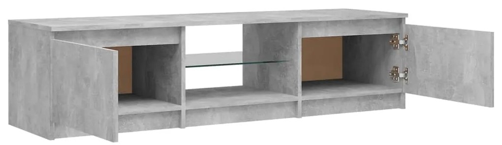 Comoda TV cu lumini LED, gri beton, 140x40x35,5 cm