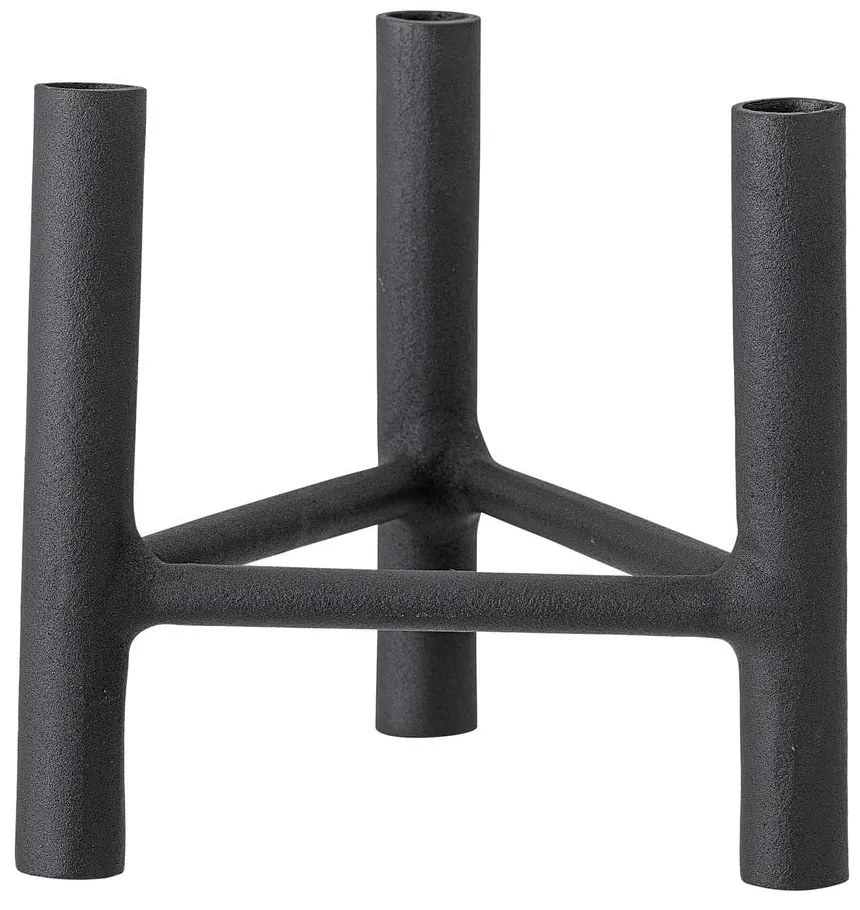 Sfeșnic din aluminiu Bloomingville Deeb, înălțime 20 cm, negru