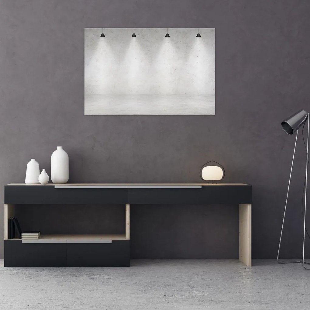 Tablou - Perete de beton cu lumini (90x60 cm)