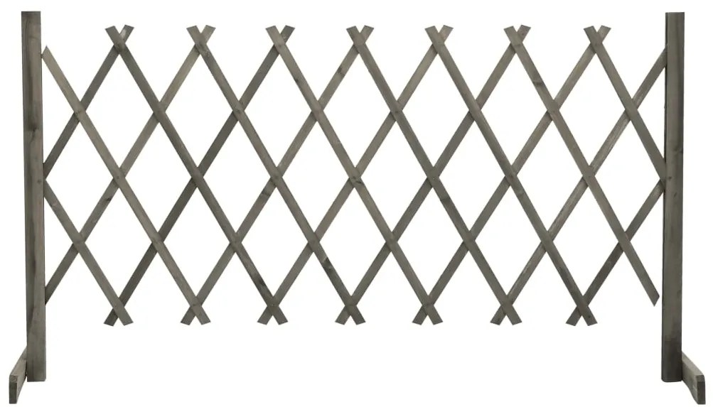 vidaXL Gard cu zăbrele de grădină, gri, 150x80 cm, lemn masiv de brad