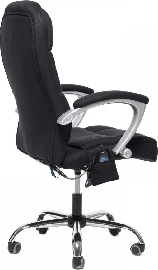 RESIGILAT- Scaun directorial cu masaj, inaltime reglabila, Material textil, Negru