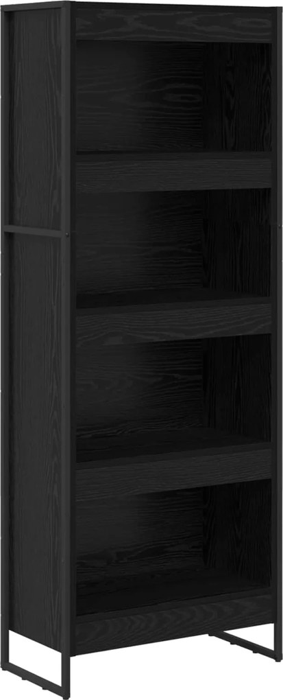 vidaXL Dulap pentru cărți Stejar Negru 80 x 30 x 155 cm Lemn compozit