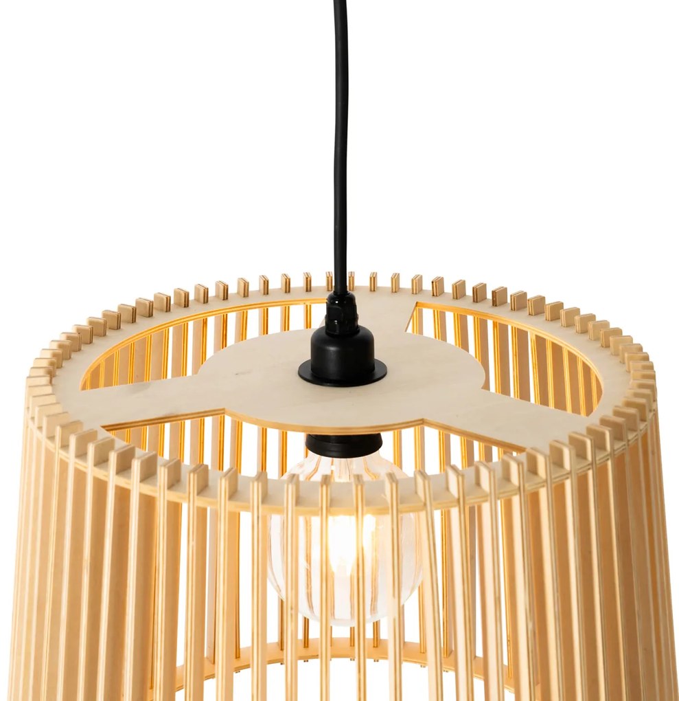 Lampă suspendată rustică de exterior din lemn IP44 - Jayla