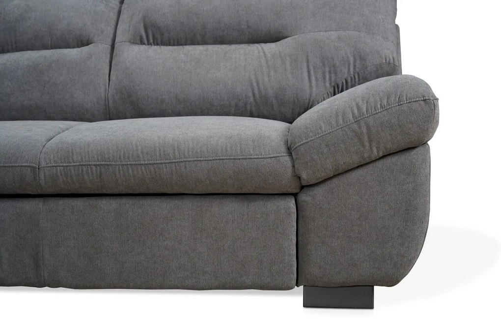 Coltar stanga extensibil, Toronto, 218 x 262 x 94 cm, lada de depozitare, gri