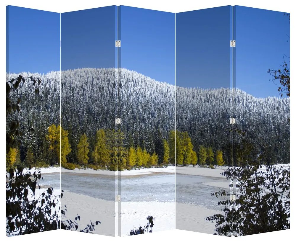 Paravan - Munții înzăpeziți iarna (210x170 cm)