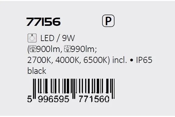 Aplica LED iluminat exterior ambiental, Protectie IP65 Urfa I negru