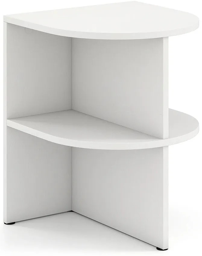 Măsuță semicirculară cu rafturi deschise