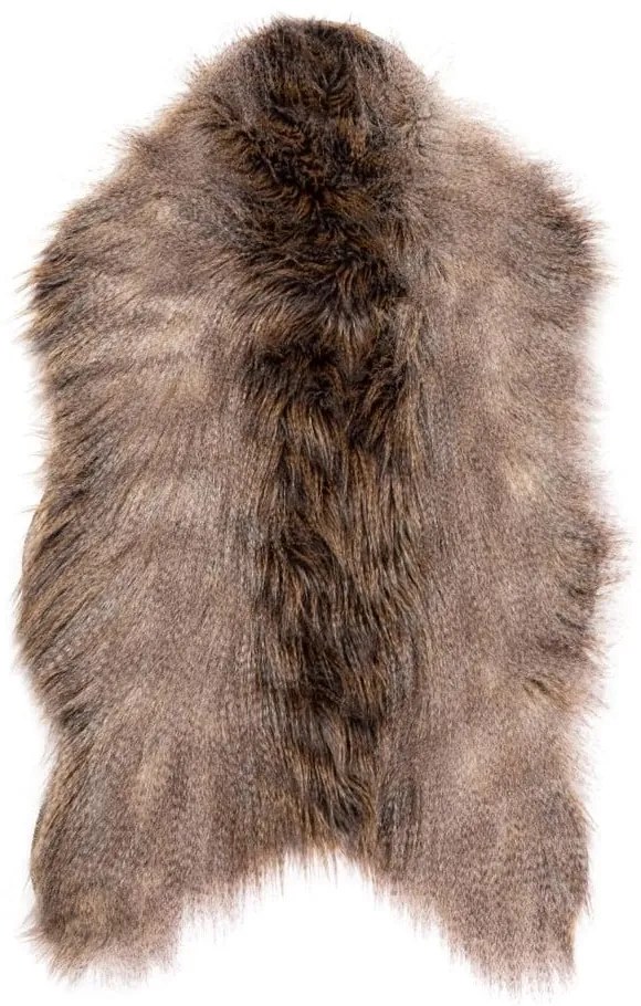 Blană de oaie artificială Tiseco Home Studio Fox, 50 x 80 cm, maro închis