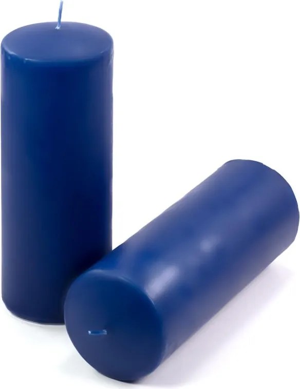 Set de lumânări pilon, 20 cm, Ø 7,5 cm, albastru, 4 buc