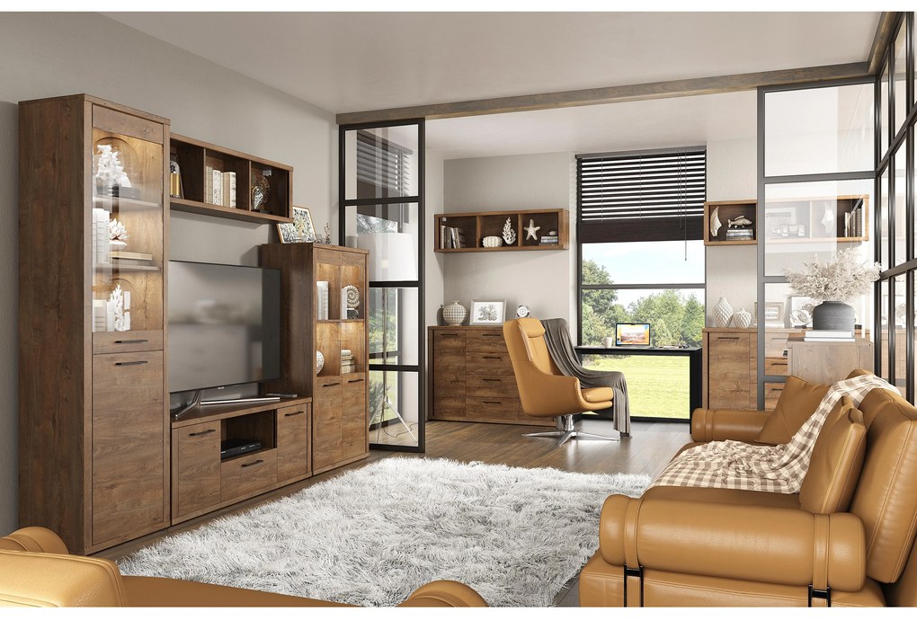 Vitrină Clinecas 2 (stejar lefkas) . 1116788