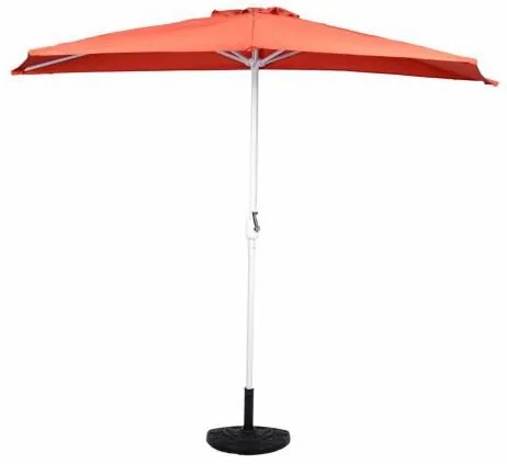 Umbrelă de grădină semicirculară,teracotă incl. accesorii