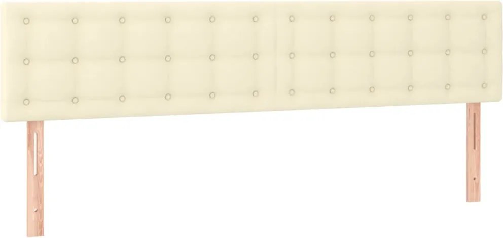 vidaXL Tăblii de pat, crem, 200x5x78/88 cm, piele ecologică