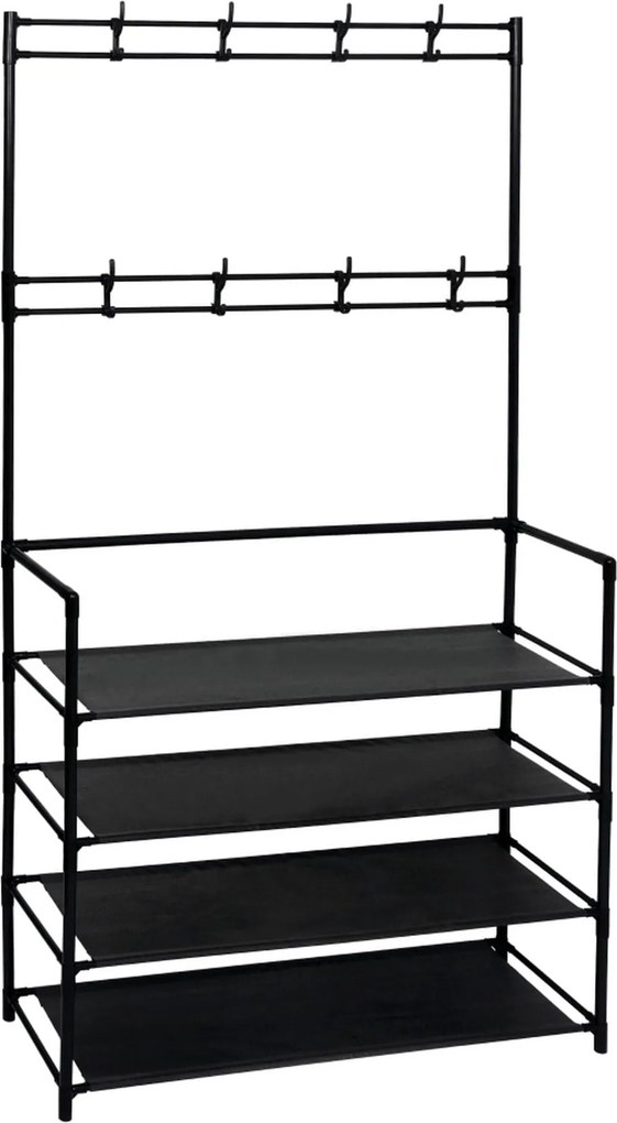 Cuier TARAS, negru, metal/plastic, 80x28x158 cm