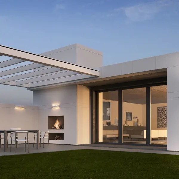 Redo 90259 - Aplica de perete LED pentru exterior AROOS, 21W, 230V, 3000K, IP65, albă