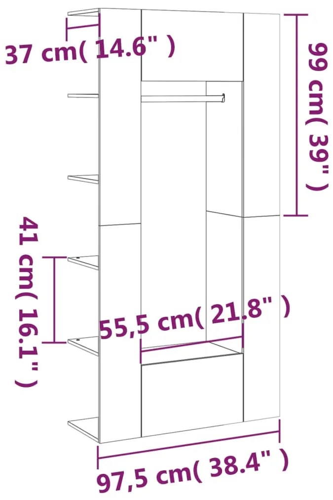 Dulapuri de hol, 2 buc., alb extralucios, lemn prelucrat 2, Alb foarte lucios, 1