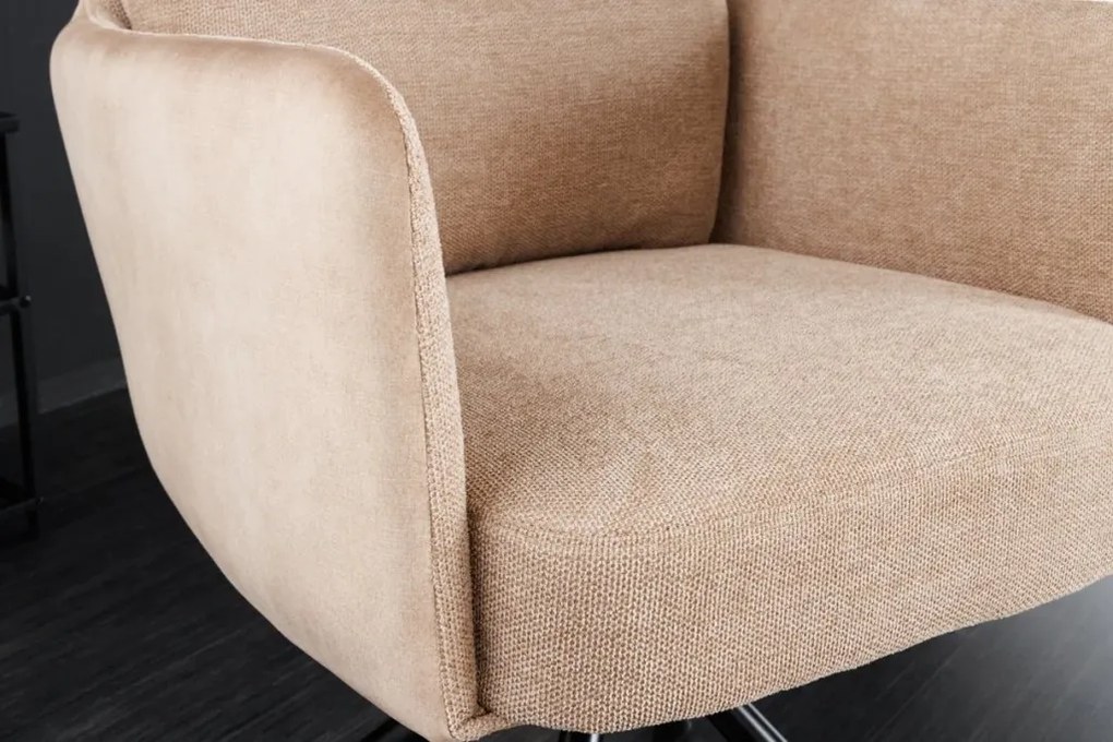 Set de 2 scaune pivotante BIG GEORGE sampanie bej