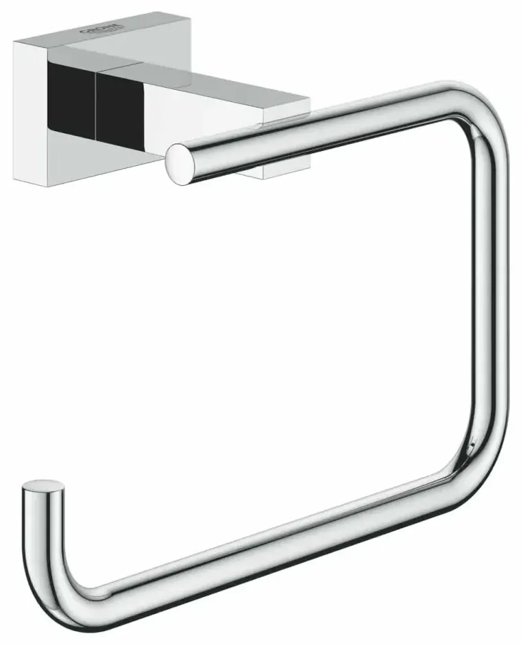 Set baterie cada si baterie lavoar Grohe Eurocube cu accesorii baie Grohe Essentials, crom lucios