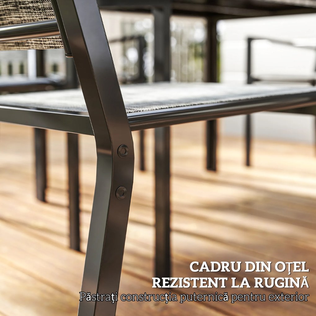 Set Exterior Outsunny: Masă WPC + 6 Scaune. | Aosom Romania