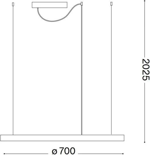Lustră LED dimabilă pe cablu Ideal Lux ORACLE SLIM LED/40W/230V 4000K d. 70 cm