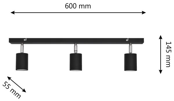 Spot LED TUNE 3xGU10/4,8W/230V negru