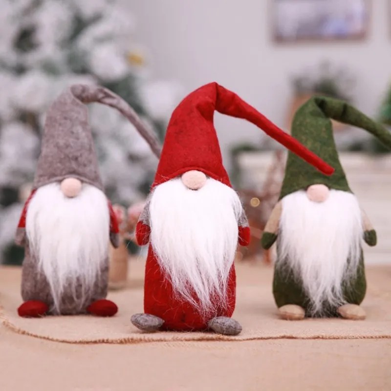 Gnomo de Craciun HAPPY GNOME 44 cm, rosu