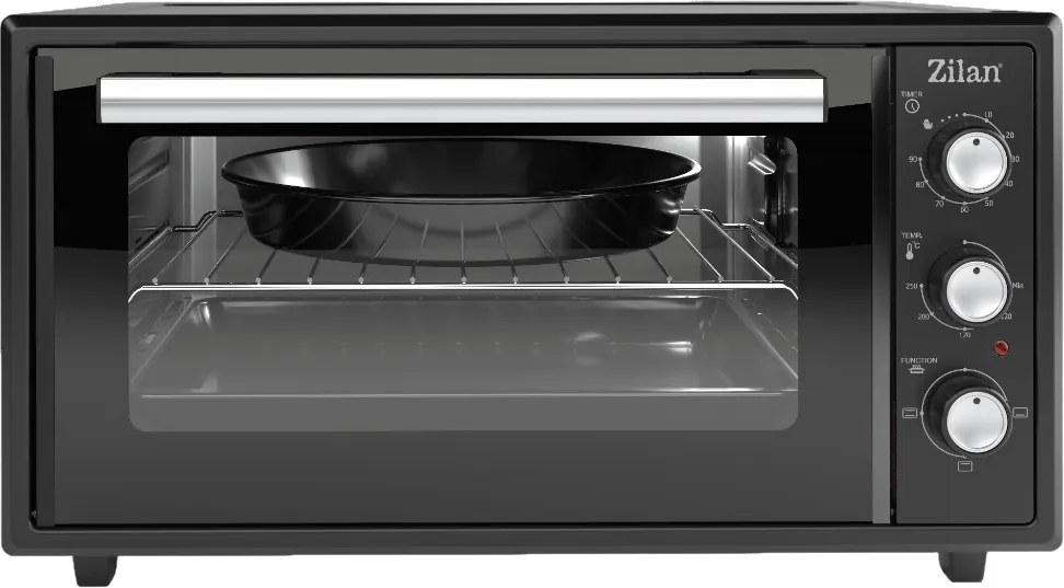 Cuptor electric Zilan ZLN5649, Putere 2000W, Capacitate 45L, Timer, Termostat, 3 trepte putere, interior emailat, Negru