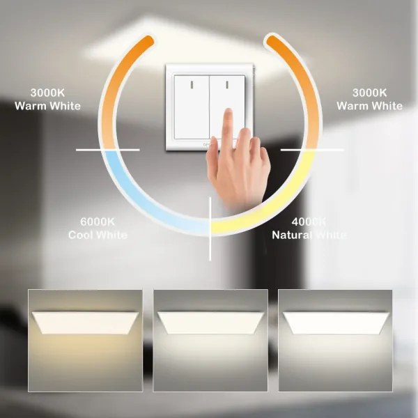 Brilagi - Plafonieră LED SLIMFRAME, 80 W, 230 V, 120 x 60 cm, 3000/4000/6000 K, albă