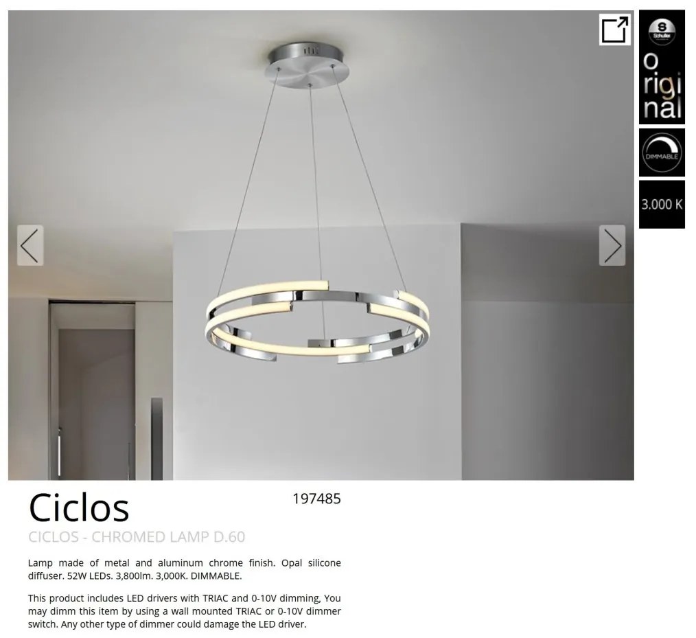 Lustra LED moderna design circular Ciclos crom