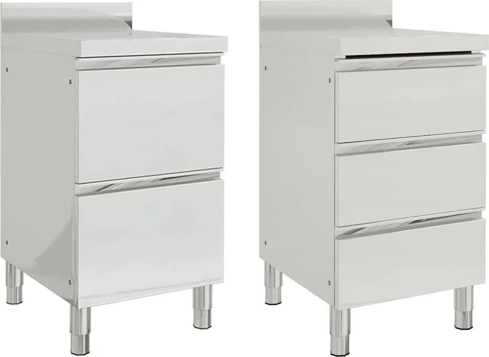 vidaXL Dulapuri de bucătărie comerciale, 2 buc., 50x60x96 cm, oțel inoxidabil