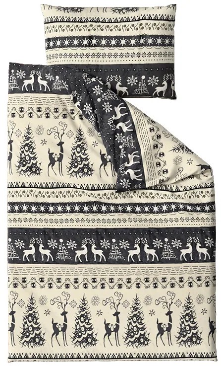 Lenjerie cocolino WINTER DEER gri Dimensiune lenjerie de pat: 70 x 90 cm | 140 x 200 cm