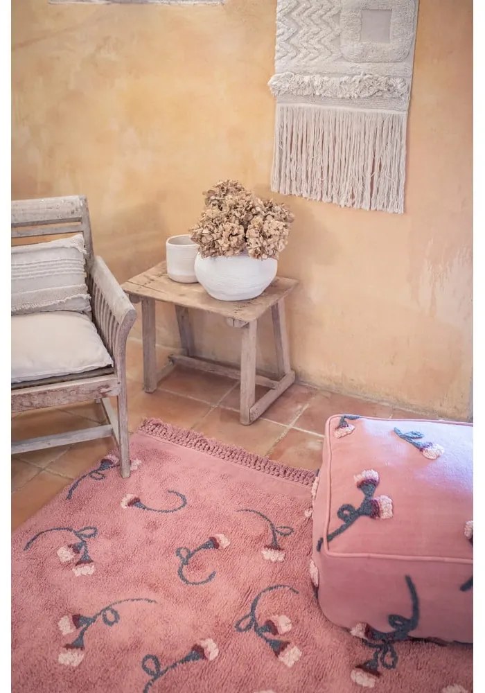 Covor pentru copii roz lavabil/țesut manual din bumbac 140x210 cm English Garden Ash Rose – Lorena Canals