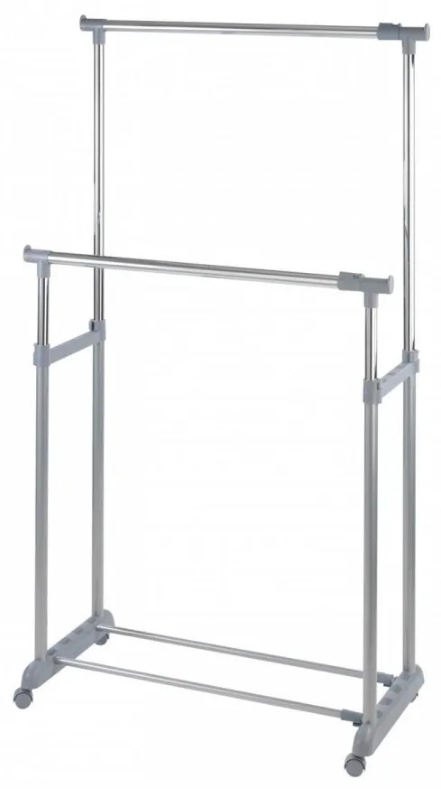 Suport umerase, Twin, Wenko, extensibil, 95 x 44 x 98 cm, otel cromat/plastic, argintiu