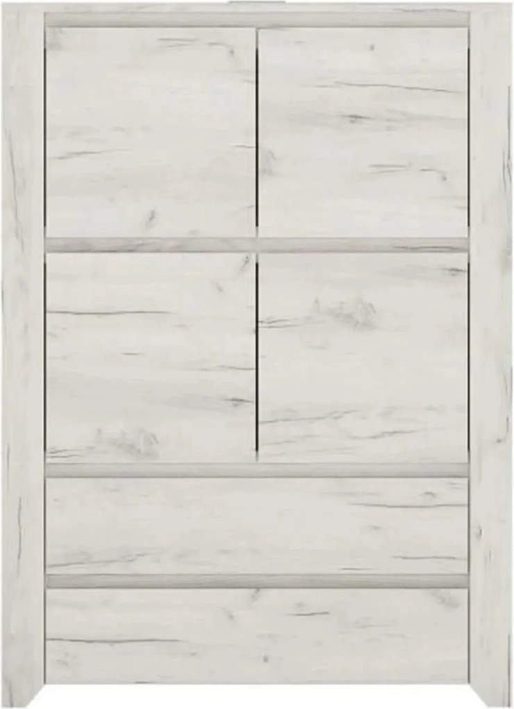 Comoda ANGEL TIP 33, alb, PAL melaminat, 84x40x116 cm