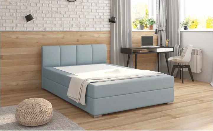 Pat boxspring 140x200, mentă, RIANA KOMFORT