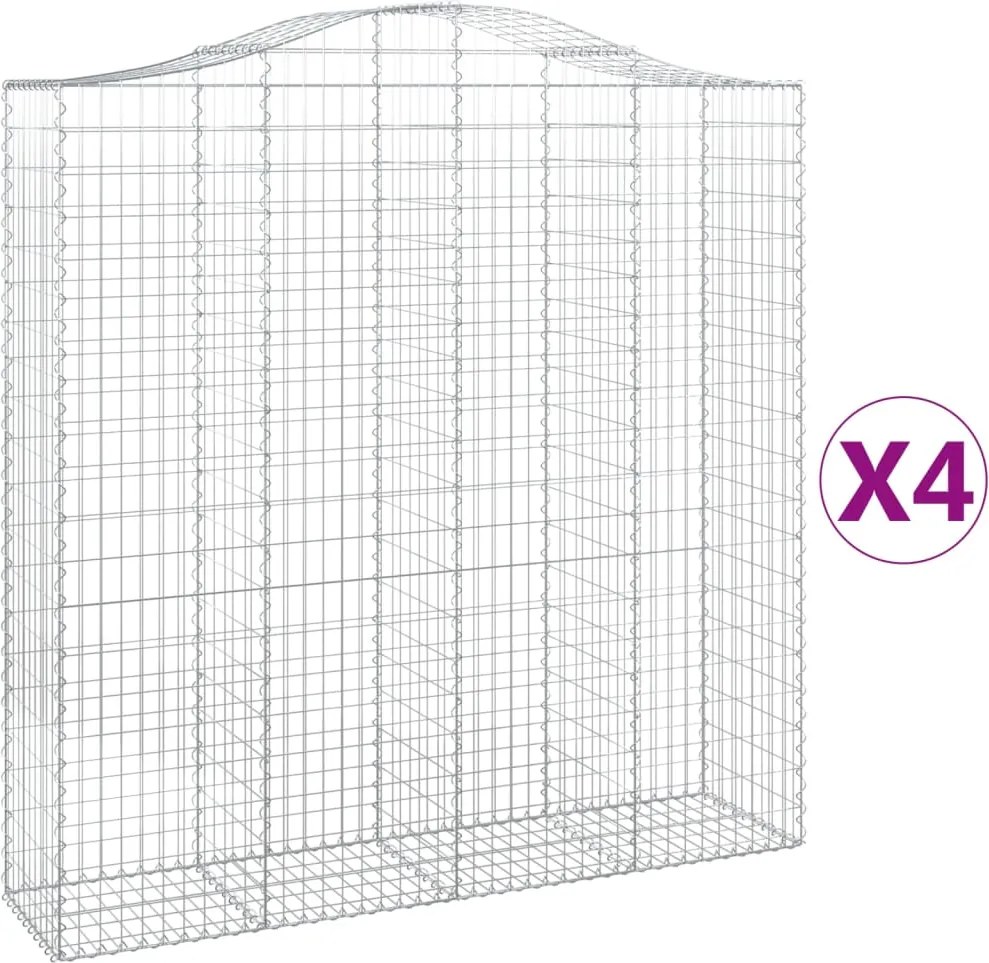 vidaXL Coșuri gabion arcuite, 4 buc 200x50x200/220 cm, fier galvanizat