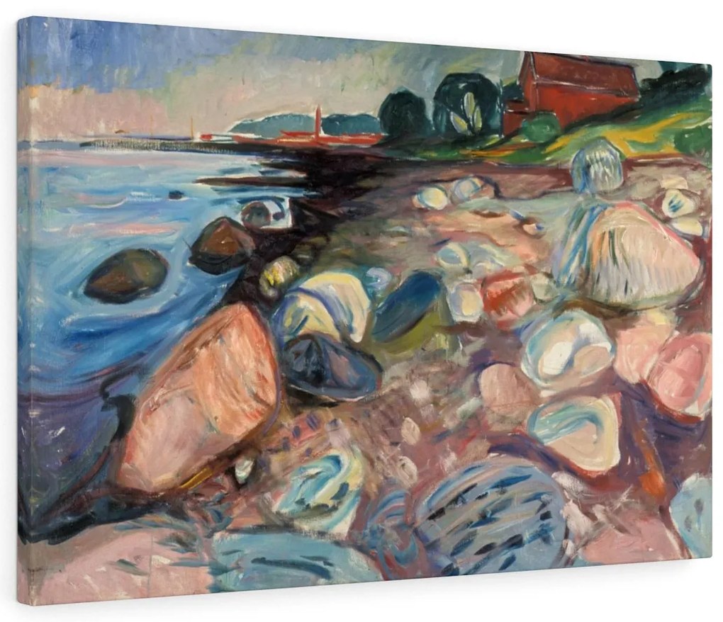 Tablou canvas Shore With Red House Edvard Munch 120x80 cm