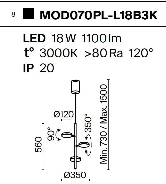 Lustra, Pendul LED design modern Fad negru