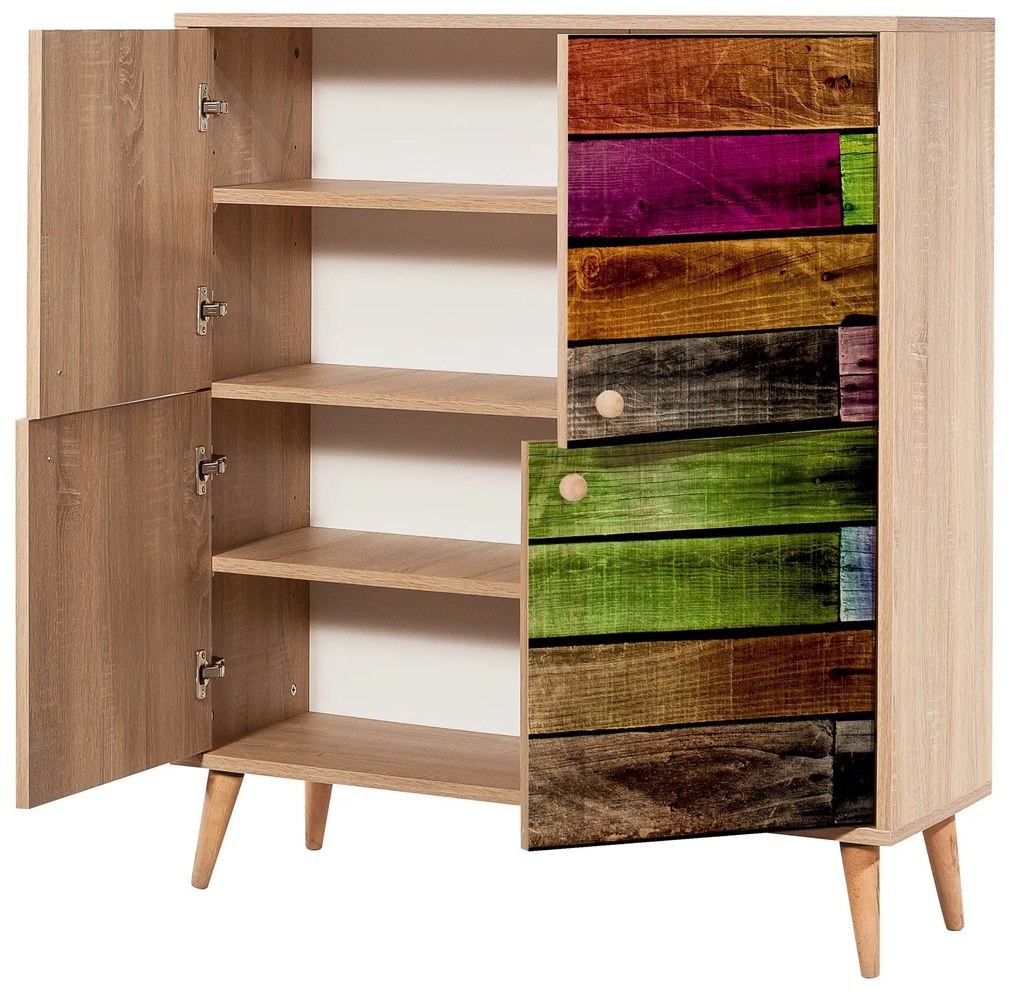 Mobilier pentru hol Maluxe 726 (Stejar sonoma + Verde). 1089065