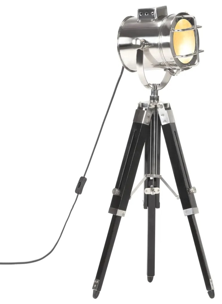 vidaXL Lampă de podea cu trepied, 69 cm, negru, lemn masiv de mango
