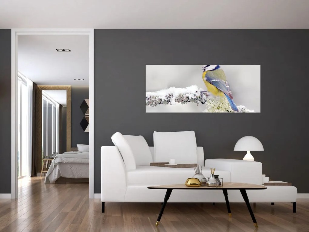 Tablou - Tit albastru în pădure (120x50 cm)