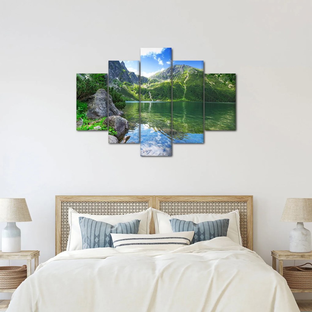 Tablou cu lac în munții Tatra (150x105 cm)