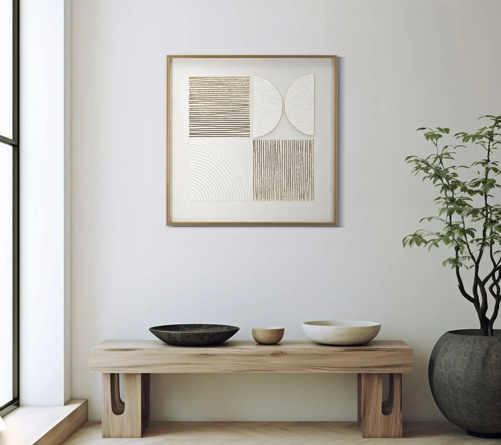 Mauro Ferretti Pictura Abstract Pe Panza, Cu Rama,  Cm 60X3X58 | Aosom Romania