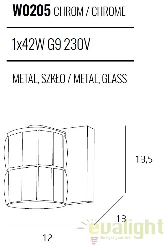 Aplica de perete design elegant DIAMANTE I W0205 MX