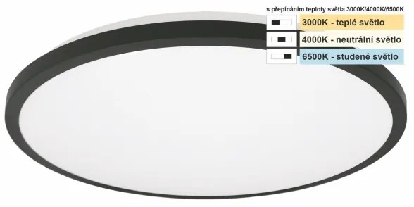 Plafonieră LED pentru baie Top Light ONYX LED/10W/230V IP44 d. 29 cm negru