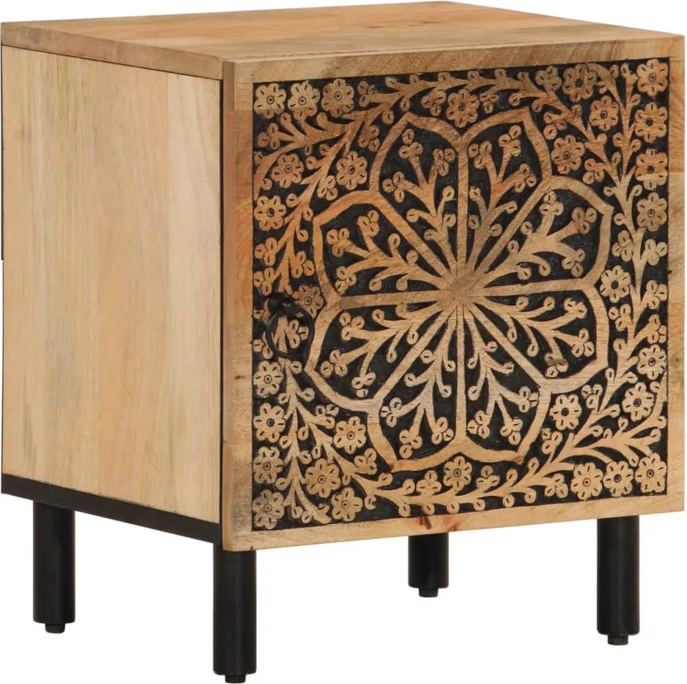 vidaXL Noptieră, 40x33x46 cm, lemn masiv de mango